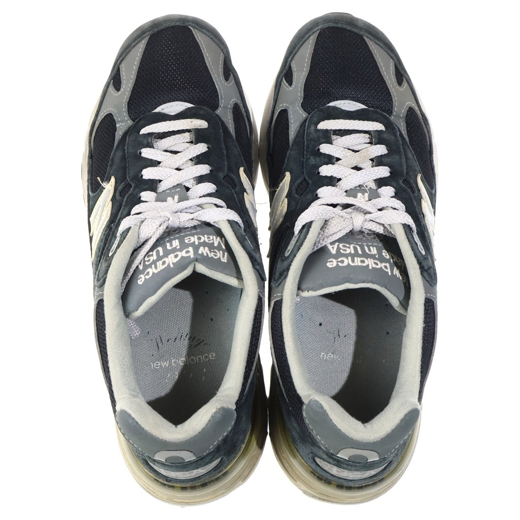 New Balance(ニューバランス) 993 ローカット メッシュ スニーカー ブラック/グレー MR993BK