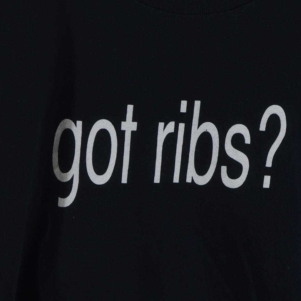 VINTAGE(ヴィンテージ) 00S GOT RIBS WE DO! THE UP NORTH LODGE 両面プリント 半袖Tシャツ カットソー ブラック