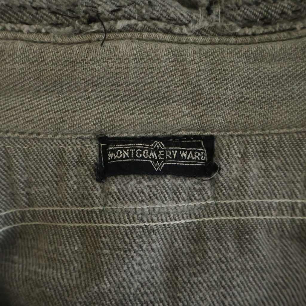 VINTAGE(ヴィンテージ) 30-40S MONTGOMERY WARD CHAMBRAY WORK SHIRT マチ 耳付き シャンブレー ワーク シャツ ブラック