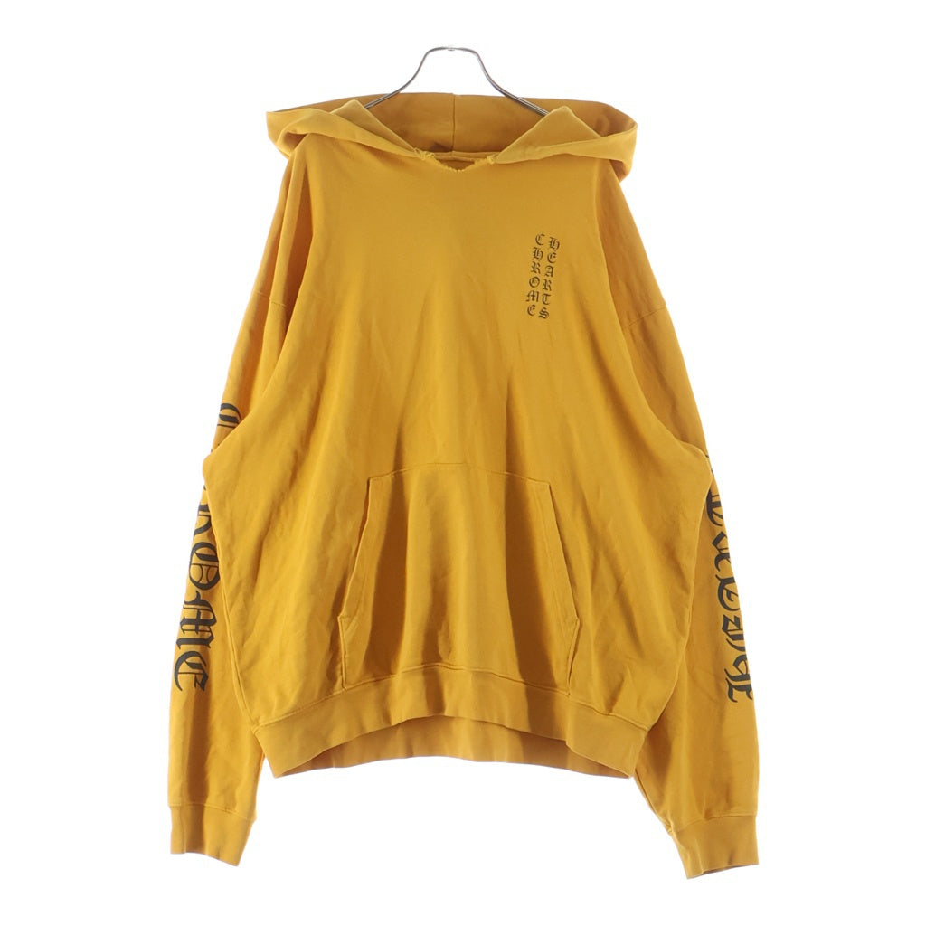 CHROME HEARTS(クロムハーツ) SWTSHRT PLVR スリーブロゴプリントプルオーバーパーカー フーディ マスタード