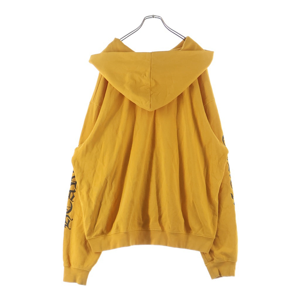 CHROME HEARTS(クロムハーツ) SWTSHRT PLVR スリーブロゴプリントプルオーバーパーカー フーディ マスタード
