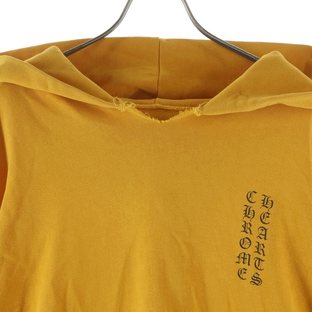 CHROME HEARTS(クロムハーツ) SWTSHRT PLVR スリーブロゴプリントプルオーバーパーカー フーディ マスタード