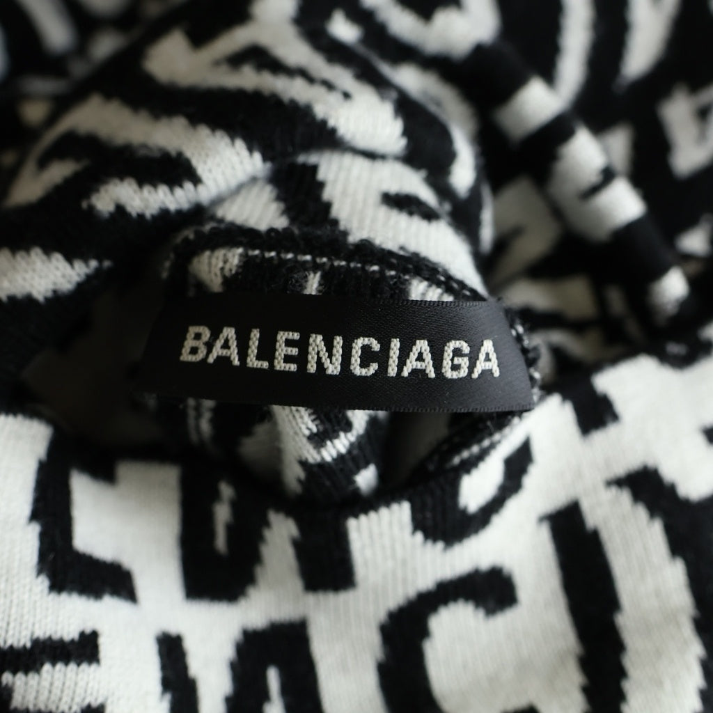 BALENCIAGA(バレンシアガ) 19AW Logo Wave Turtleneck Knit Sweat ロゴ