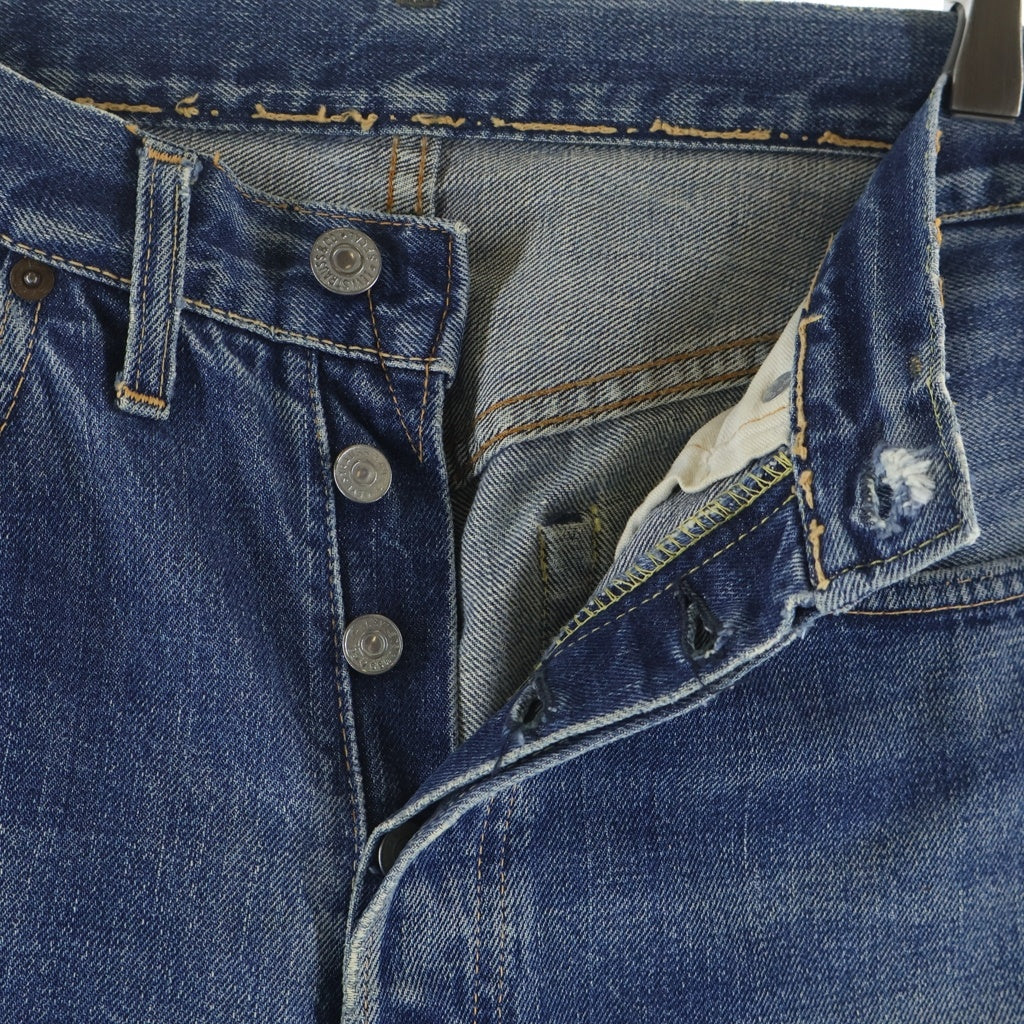 Levi's(リーバイス) 60S 501-501 ダブルネーム(BIG E 前期) 足長R ボタン裏刻印J Vステッチ 均等V コインポケット耳有り レインボーステッチ デニムパンツ インディゴ