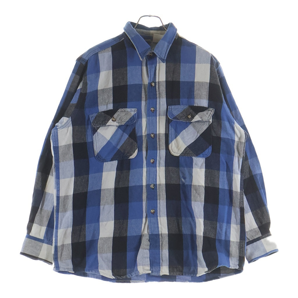 FIVE BROTHERS(ファイブブラザー) 90S FLANNEL CHECK L/S SHIRT フランネルチェック長袖シャツ ブラック/ブルー/ホワイト