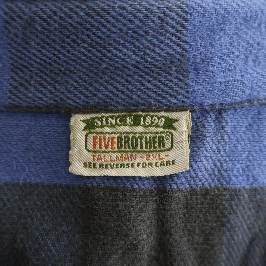 FIVE BROTHERS(ファイブブラザー) 90S FLANNEL CHECK L/S SHIRT フランネルチェック長袖シャツ ブラック/ブルー