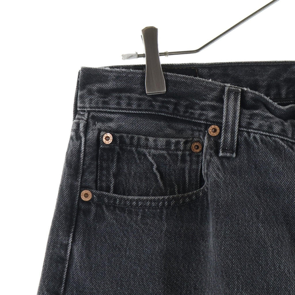 Levi's(リーバイス) 90S 501 ボタン裏刻印522 スモールe 後染め USA製 カットオフ デニムパンツ ブラック