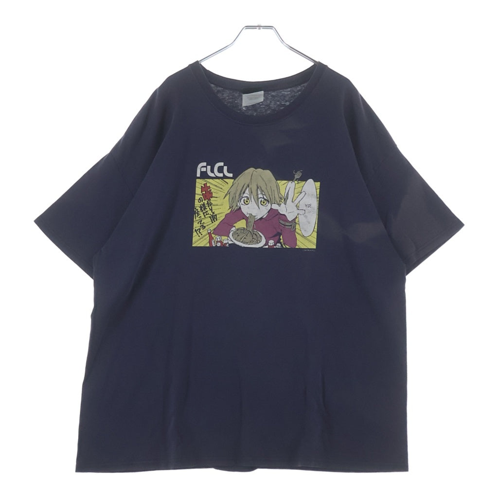 VINTAGE(ヴィンテージ) 00S FLCL BROCCOLI GEAR フリクリ ハルハラ・ハル子 アニメ フロント プリント 半袖Tシャツ カットソー ネイビー