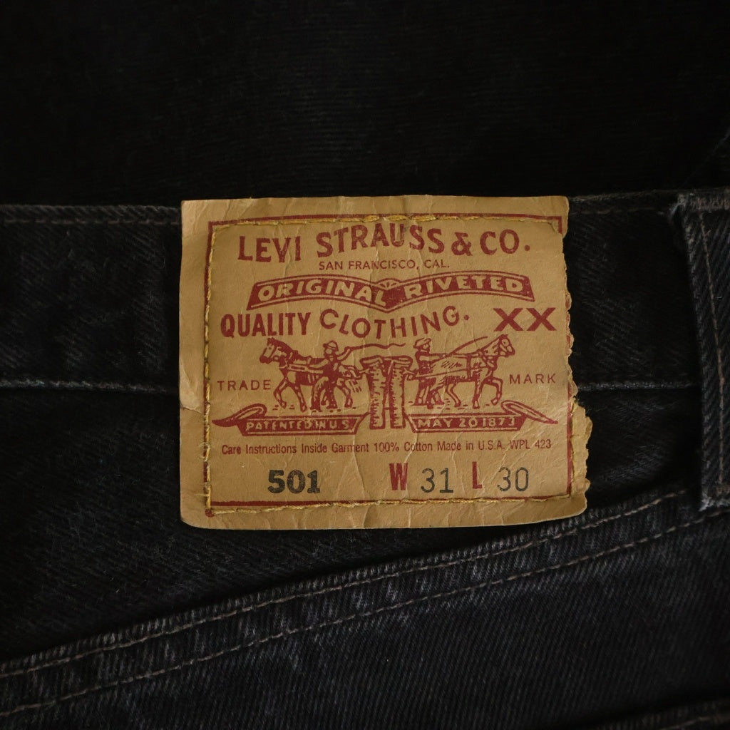 Levi's(リーバイス) 90S FOR WOMEN 後染め ボタン裏刻印544 レジスターR デニム パンツ ブラック