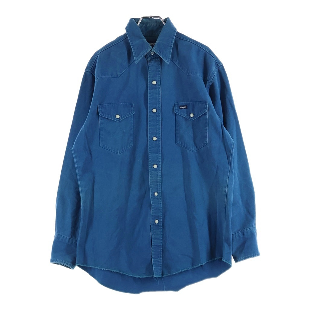 Wrangler(ラングラー) 80-90S WESTERN L/S SHIRT ウエスタン 長袖 シャツ ブルー