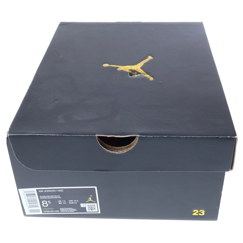 NIKE(ナイキ) Air Jordan 1 Mid Bred Toe ナイキ エアジョーダン1 ミッド ブレッドトゥ レッド/ブラック/ホワイト US8.5/26.5cm DQ8426-060