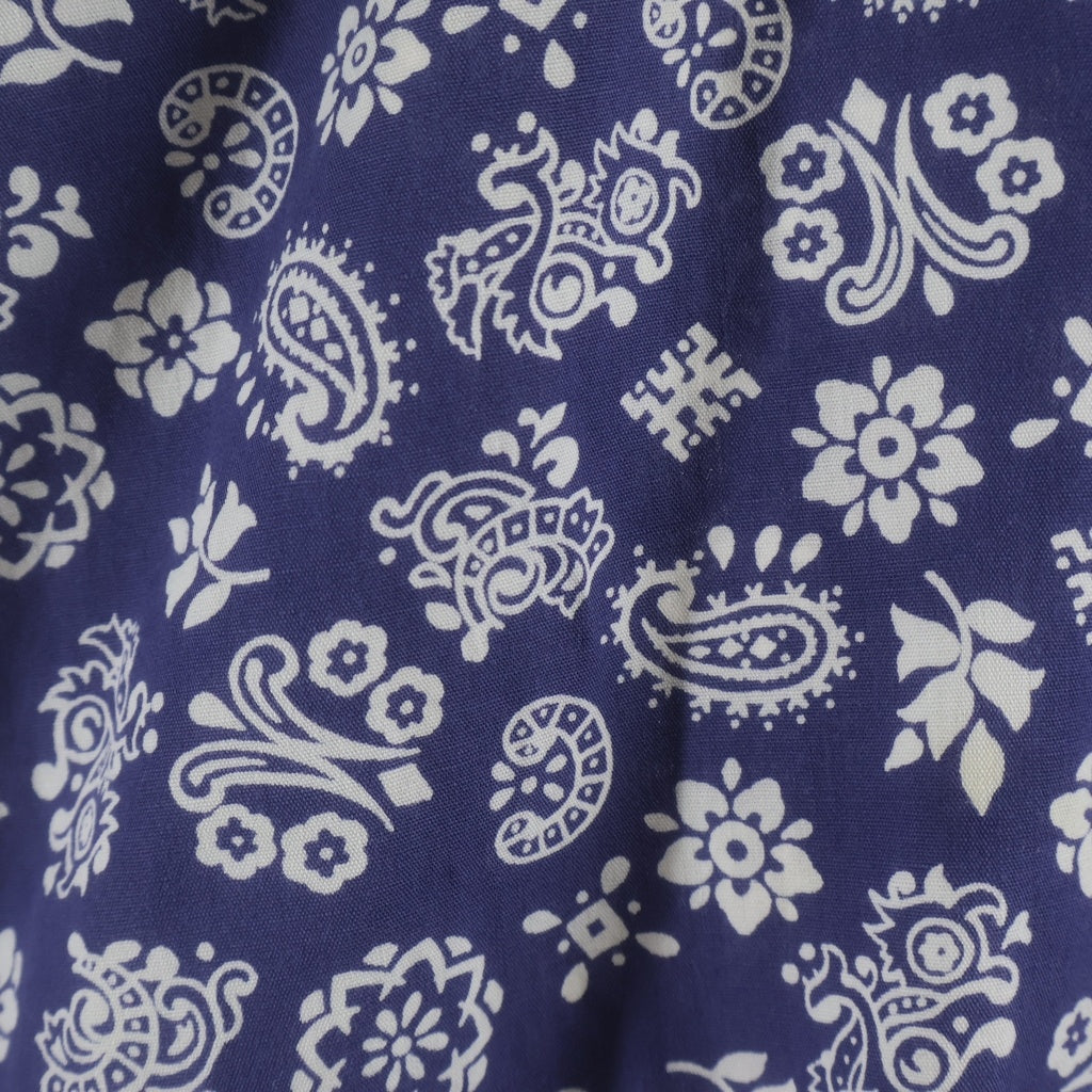 GAP(ギャップ) 90S OLD PAISLEY L/S SHIRT デカタグ 総柄 ペイズリー 長袖シャツ ネイビー/ホワイト