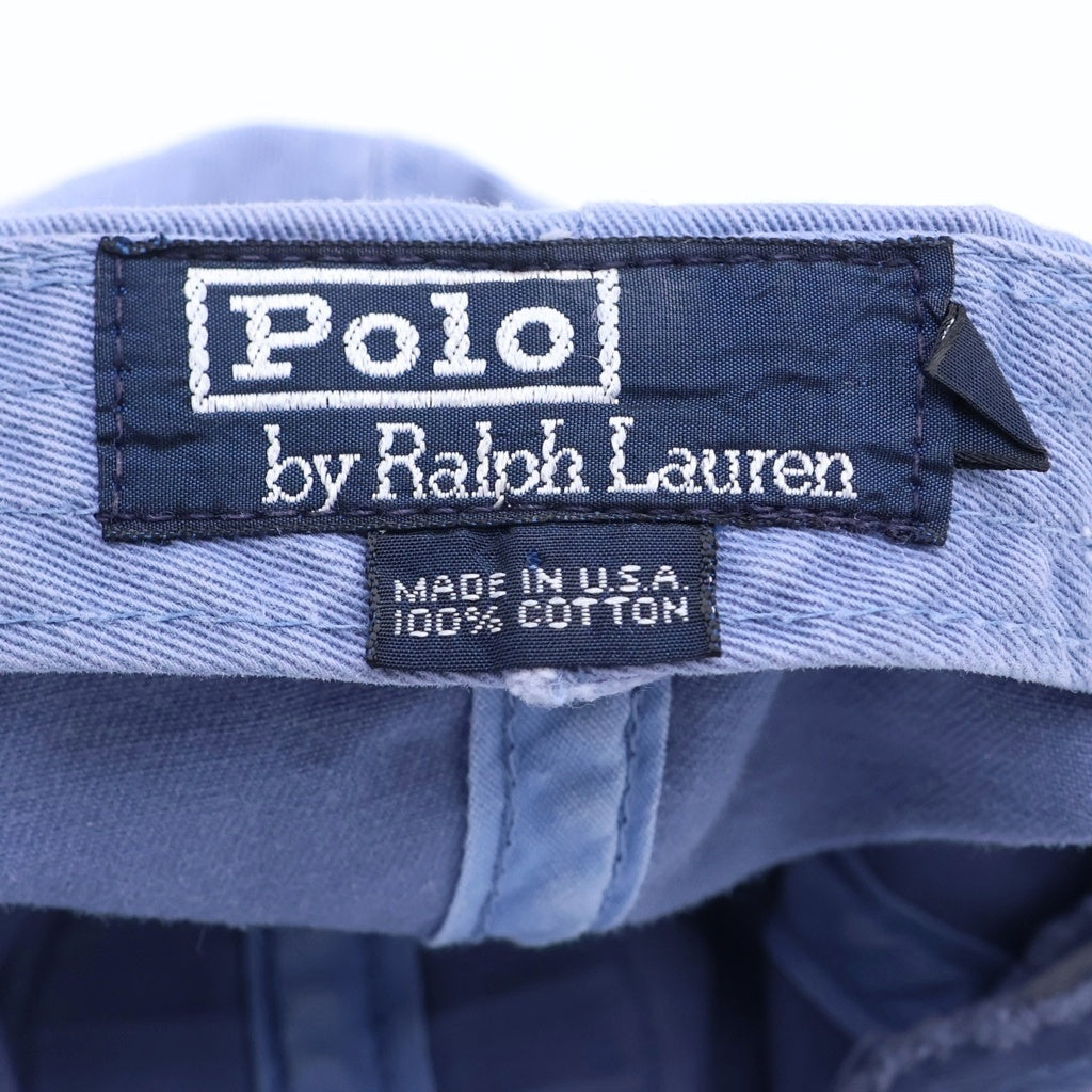 POLO RALPH LAUREN(ポロラルフローレン) 80-90S ESTABLISHED 1967 SUMMER FLORIDA SWORDFISH CAP USA製 メカジキ ワッペン コットン ベースボールキャップ ブルー