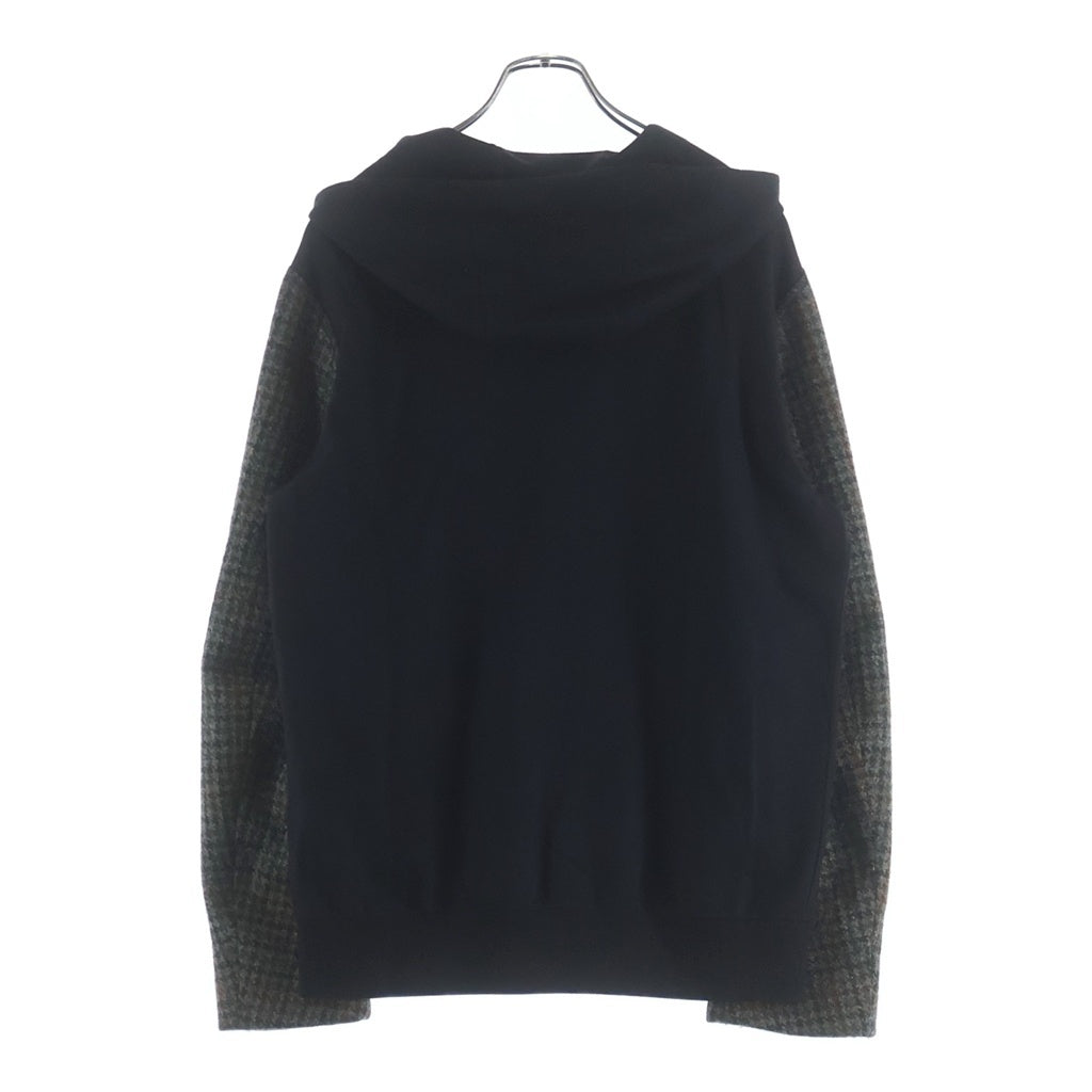 DRIES VAN NOTEN(ドリスヴァンノッテン) 00S KNIT SLEEVE SWITCHING HOODIE 袖ニット切替 フーディー ブラック