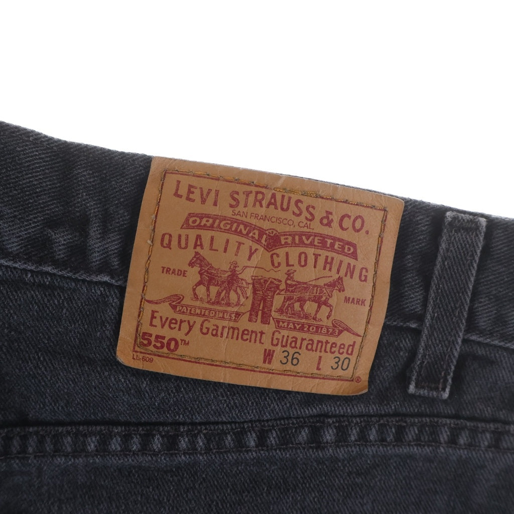 Levi's(リーバイス) 90S 550 ボタン裏刻印643M レジスターR 後染め ジップフライ デニム パンツ ブラック