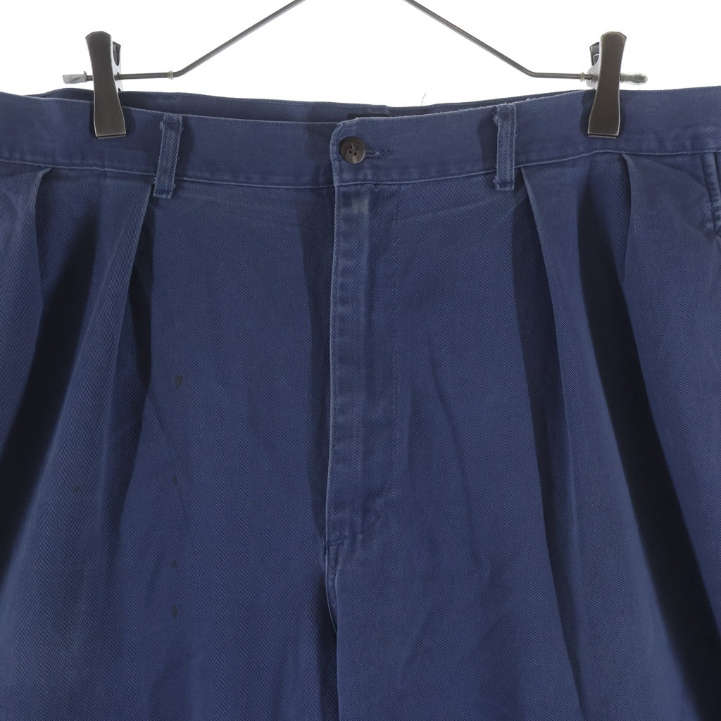 POLO RALPH LAUREN(ポロラルフローレン) 90S 2 TUCK CHINO PANTS USA製 コットン チノ パンツ ブルー