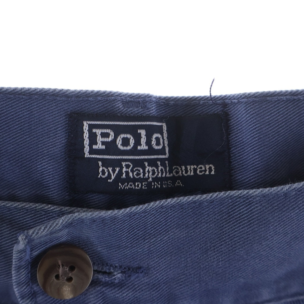 POLO RALPH LAUREN(ポロラルフローレン) 90S 2 TUCK CHINO PANTS USA製 コットン チノ パンツ ブルー