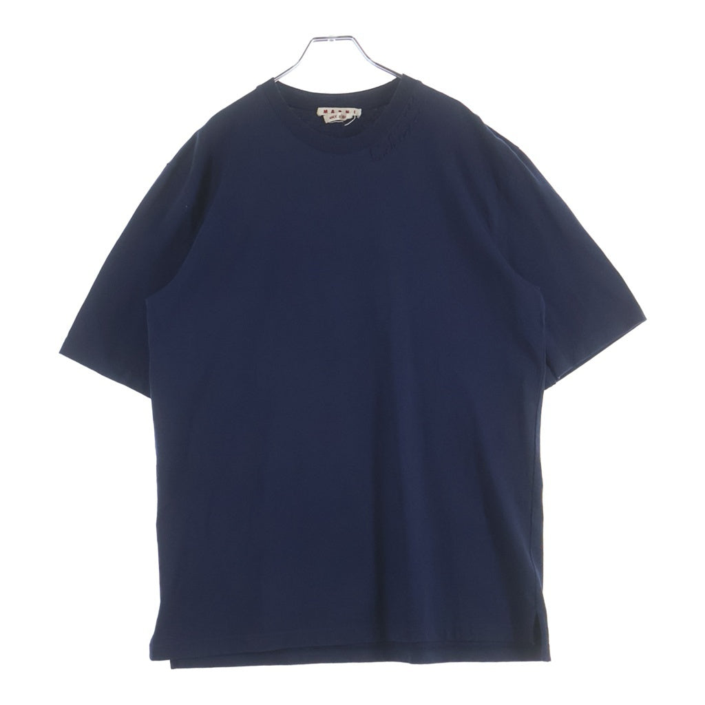 MARNI(マルニ) 24SS オーガニックコットン オーバーサイズ ロゴTシャツ ネイビー HUMU0287X0