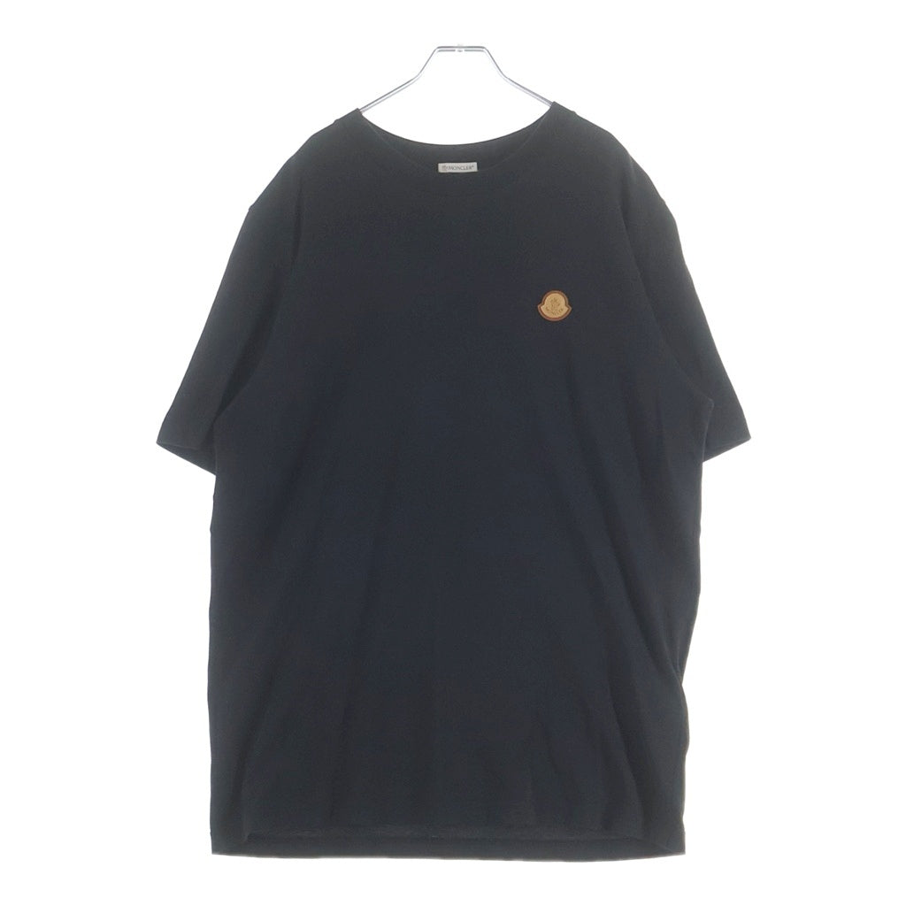 MONCLER(モンクレール) フロントロゴワッペン クルーネック半袖Tシャツカットソー ブラック I20918C00051 8390T
