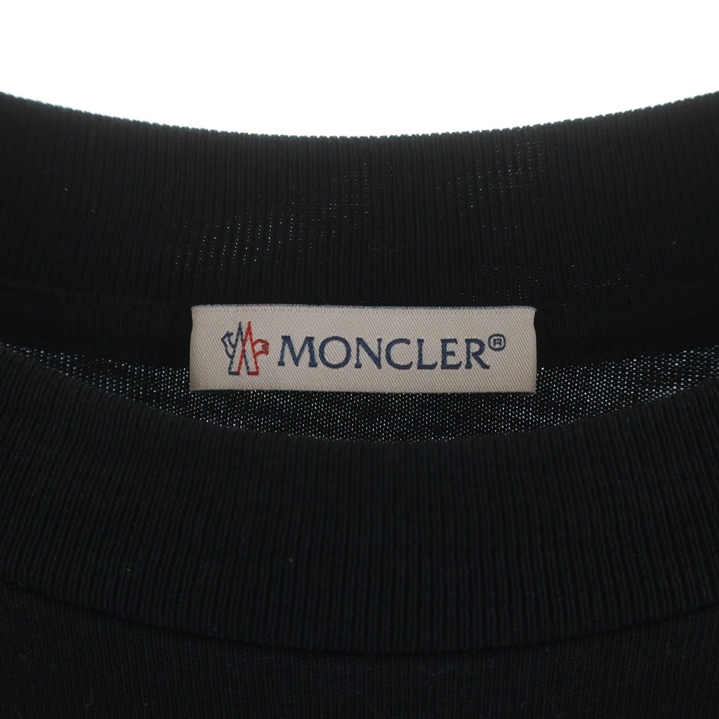 MONCLER(モンクレール) フロントロゴワッペン クルーネック半袖Tシャツカットソー ブラック I20918C00051 8390T