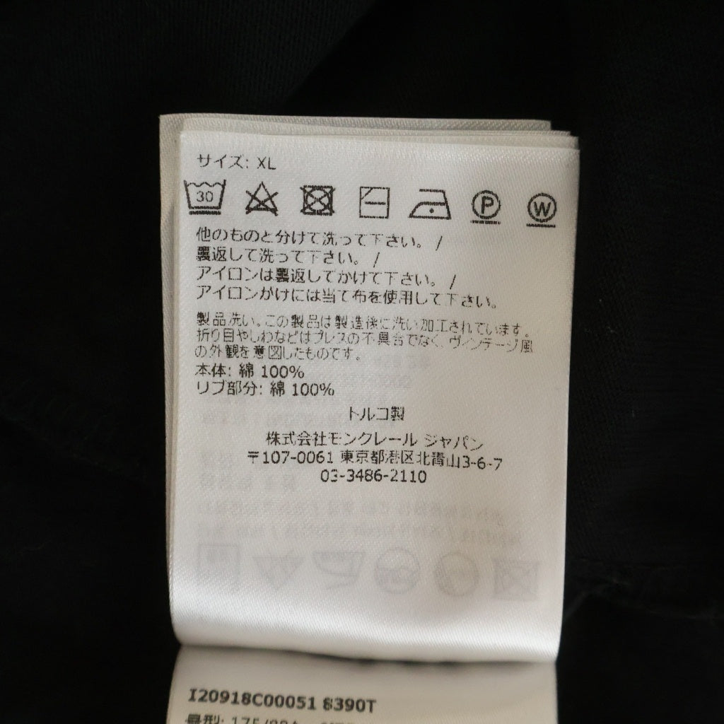 MONCLER(モンクレール) フロントロゴワッペン クルーネック半袖Tシャツカットソー ブラック I20918C00051 8390T