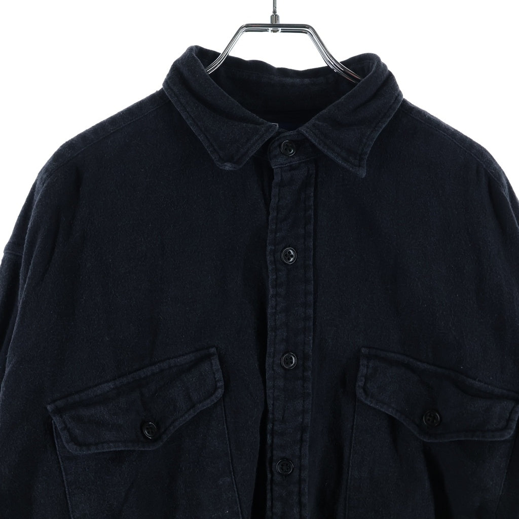 POLO RALPH LAUREN(ポロラルフローレン) 90S COTTON FLANNEL L/S SHIRT コットン フランネル エルボーパッチ 長袖シャツ ブラック