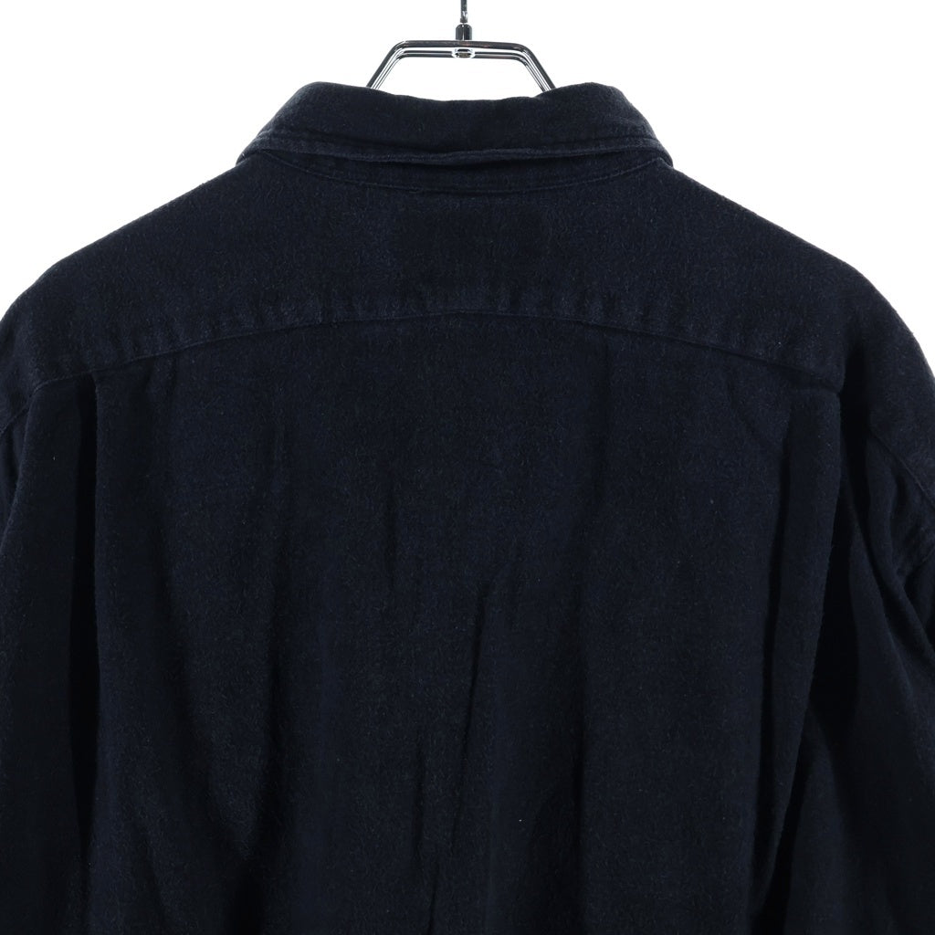 POLO RALPH LAUREN(ポロラルフローレン) 90S COTTON FLANNEL L/S SHIRT コットン フランネル エルボーパッチ 長袖シャツ ブラック