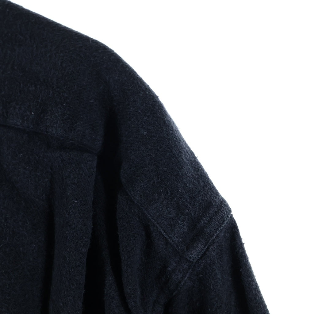 POLO RALPH LAUREN(ポロラルフローレン) 90S COTTON FLANNEL L/S SHIRT コットン フランネル エルボーパッチ 長袖シャツ ブラック