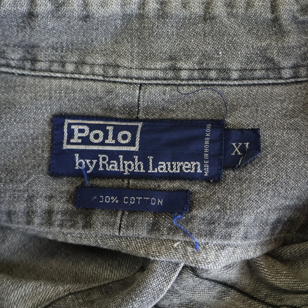 POLO RALPH LAUREN(ポロラルフローレン) COTTON CHAMBRAYL/S SHIRT コットン シャンブレー 長袖 シャツ ブラック
