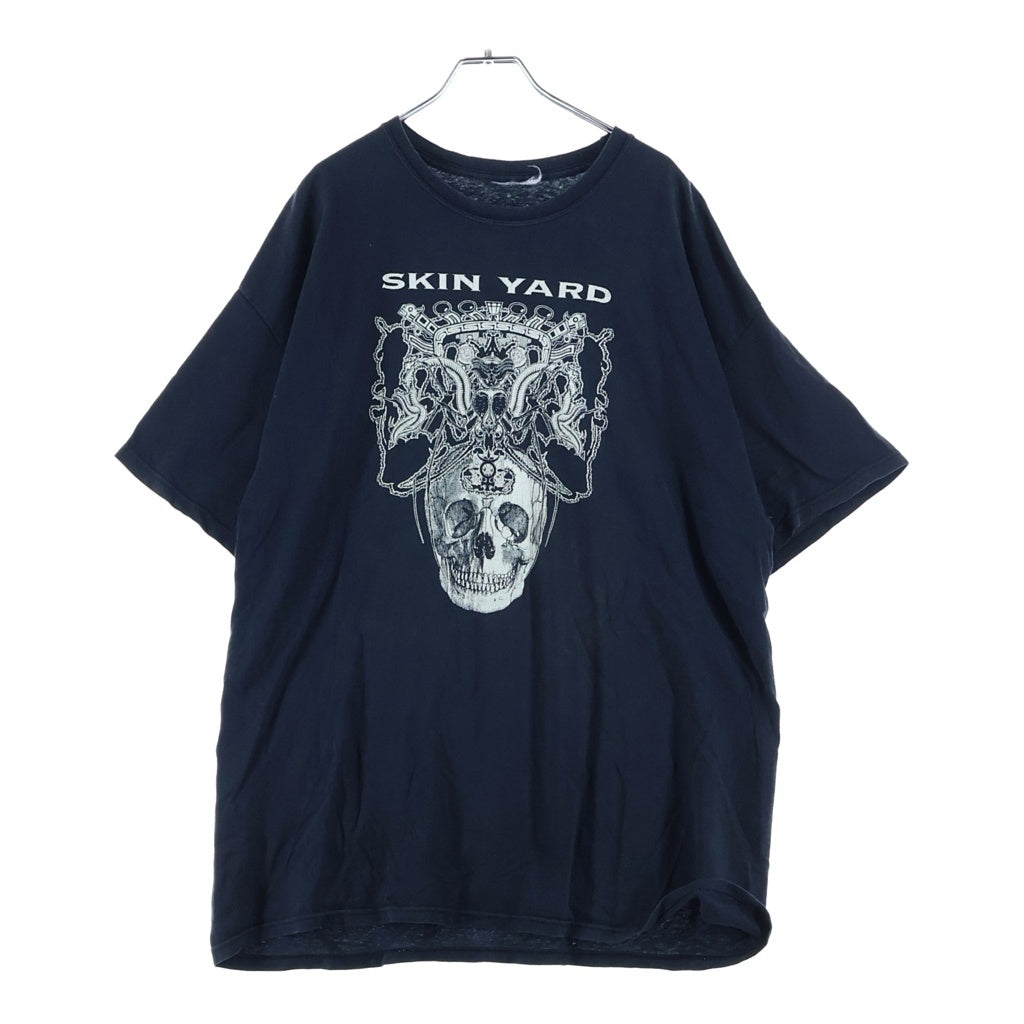 VINTAGE(ヴィンテージ) 90S SKIN YARD 1000 SMILING KNUCKLES CANT BE WRONG SKULL TEE スキンヤード バンド アート オーバープリント 半袖Tシャツ カットソー ブラック