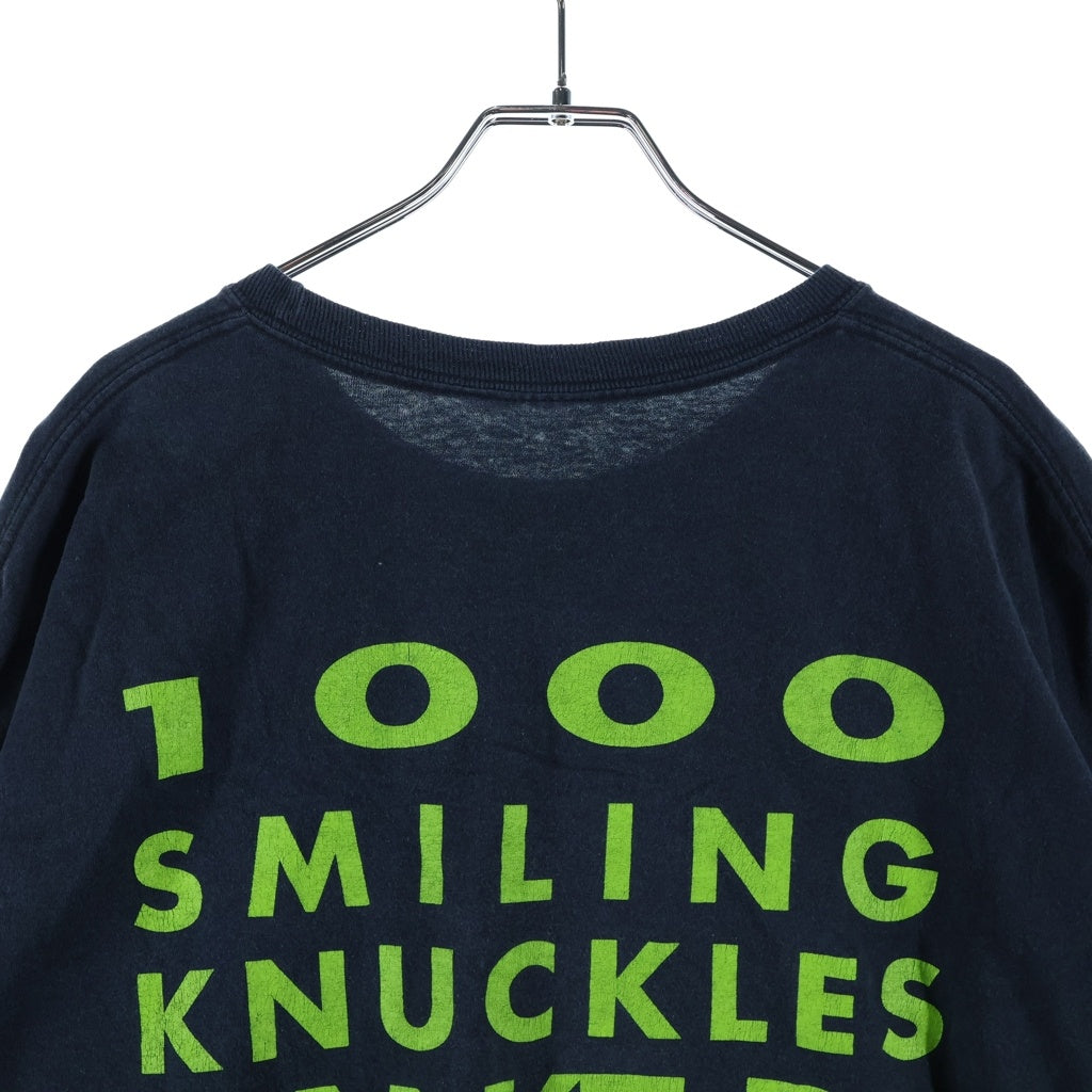 VINTAGE(ヴィンテージ) 90S SKIN YARD 1000 SMILING KNUCKLES CANT BE WRONG SKULL TEE スキンヤード バンド アート オーバープリント 半袖Tシャツ カットソー ブラック