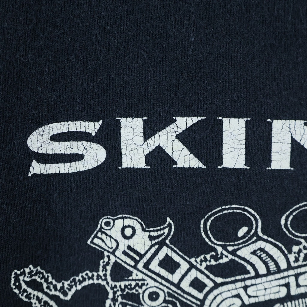 VINTAGE(ヴィンテージ) 90S SKIN YARD 1000 SMILING KNUCKLES CANT BE WRONG SKULL TEE スキンヤード バンド アート オーバープリント 半袖Tシャツ カットソー ブラック