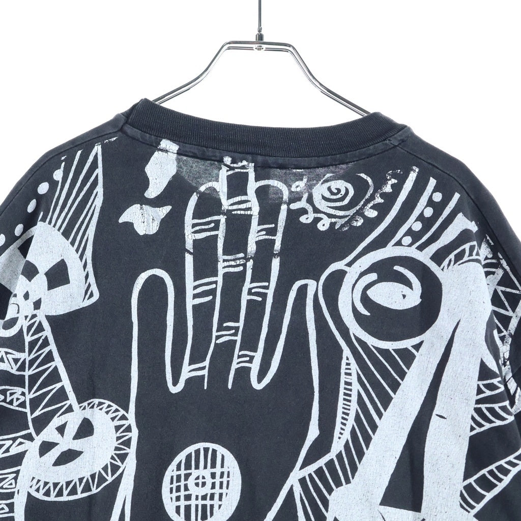 VINTAGE(ヴィンテージ) 90S OLUJIMI ART ONE PLANET ONE PEOPLE OVER PRINT TEE 1993 アート オーバープリント 半袖Tシャツ カットソー ブラック