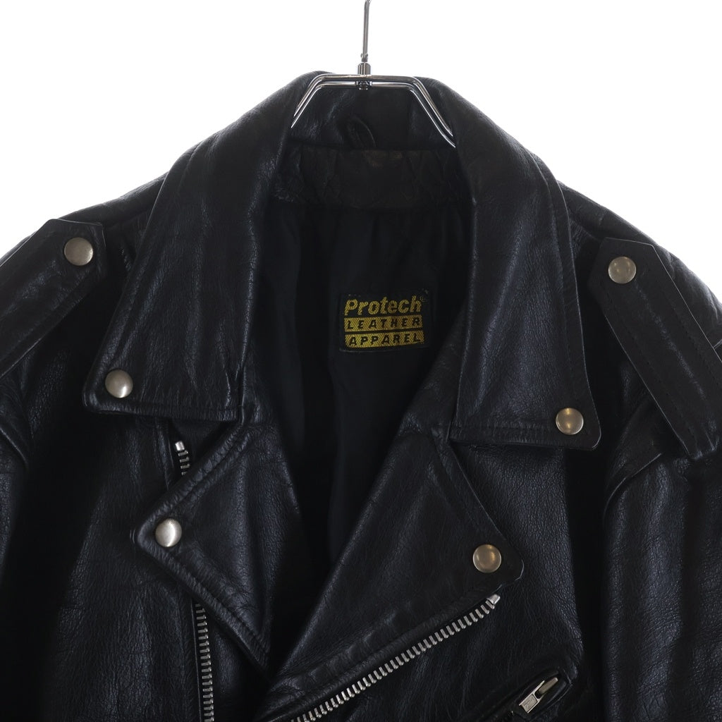 NO BRAND(ノーブランド) 80-90s vintage Protech DOUBLE RIDERS LEATHER JACKET ダブルライダースジャケット ブラック