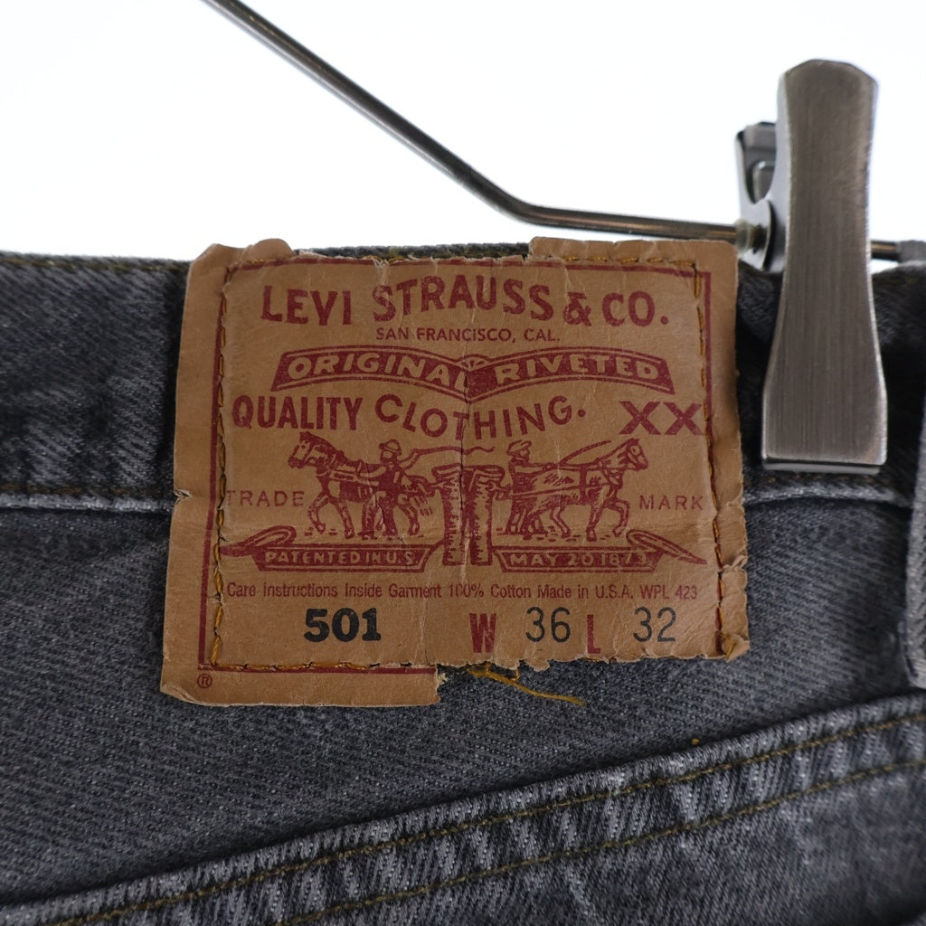 Levi's(リーバイス) 90s VINTAGE 501 先染め スモールe ボタン裏刻印520 デニムパンツ ブラック