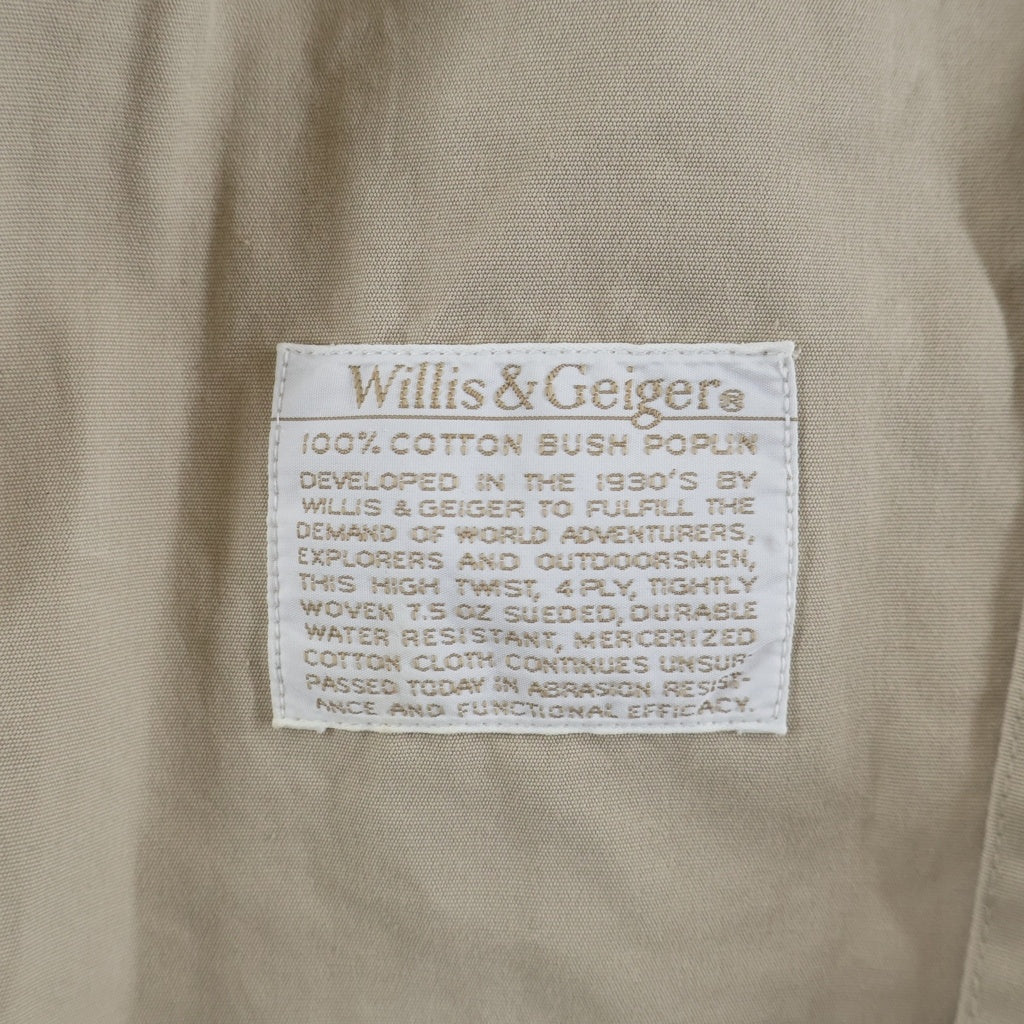 WILLIS&GEIGER(ウィルスガイガー) 90S COTTON BUSH POPLIN L/S SHIRT 香港製 コットン 長袖シャツ ベージュ