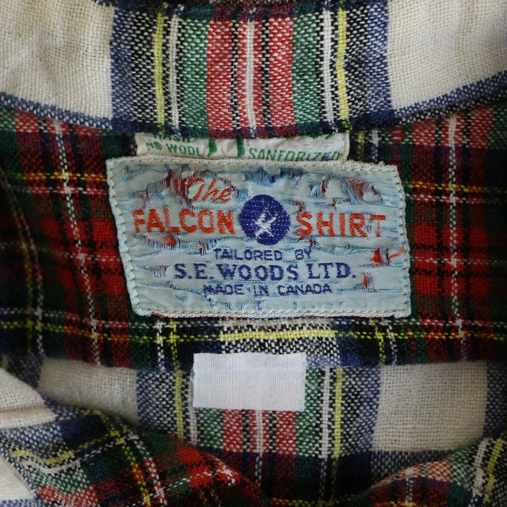 VINTAGE(ヴィンテージ) 50S FLANNEL L/S CHECK SHIRT マチ付き フランネル チェック 長袖シャツ レッド/グリーン/ホワイト