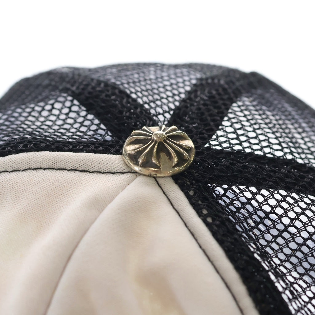 CHROME HEARTS(クロムハーツ) OLD TRUCKER CAP FUCK オールド パッチメッシュトラッカーキャップ 帽子 ブラック/ホワイト