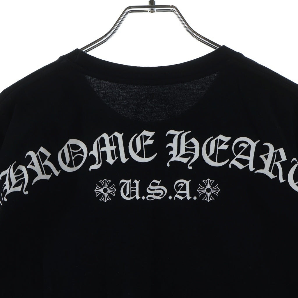 CHROME HEARTS(クロムハーツ) ARCH USA LOGO SCROLL RABEL TEE スクロールラベル アーチロゴ 胸ポケット半袖プリントTシャツ ブラック