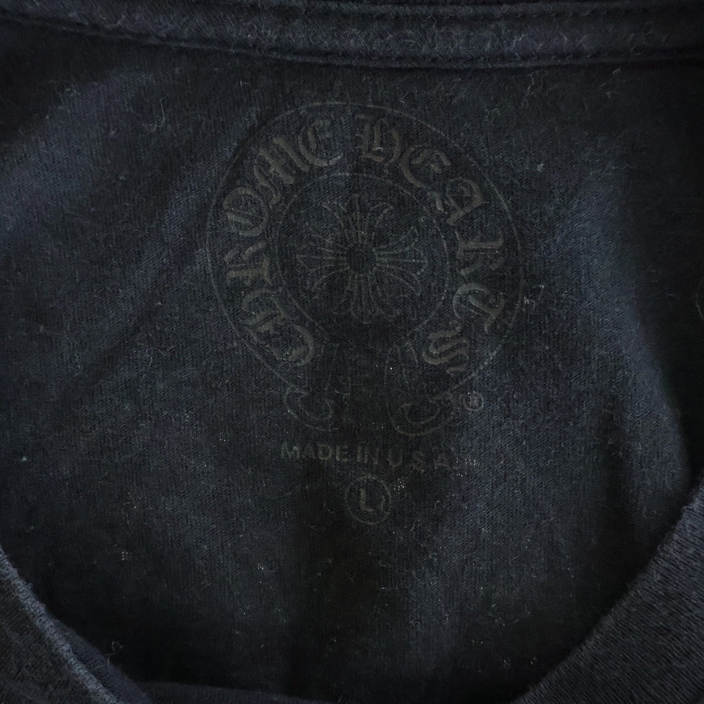 CHROME HEARTS(クロムハーツ) CH TSHIRT サイドTスクロール 胸ポケット半袖プリントTシャツ ブラック