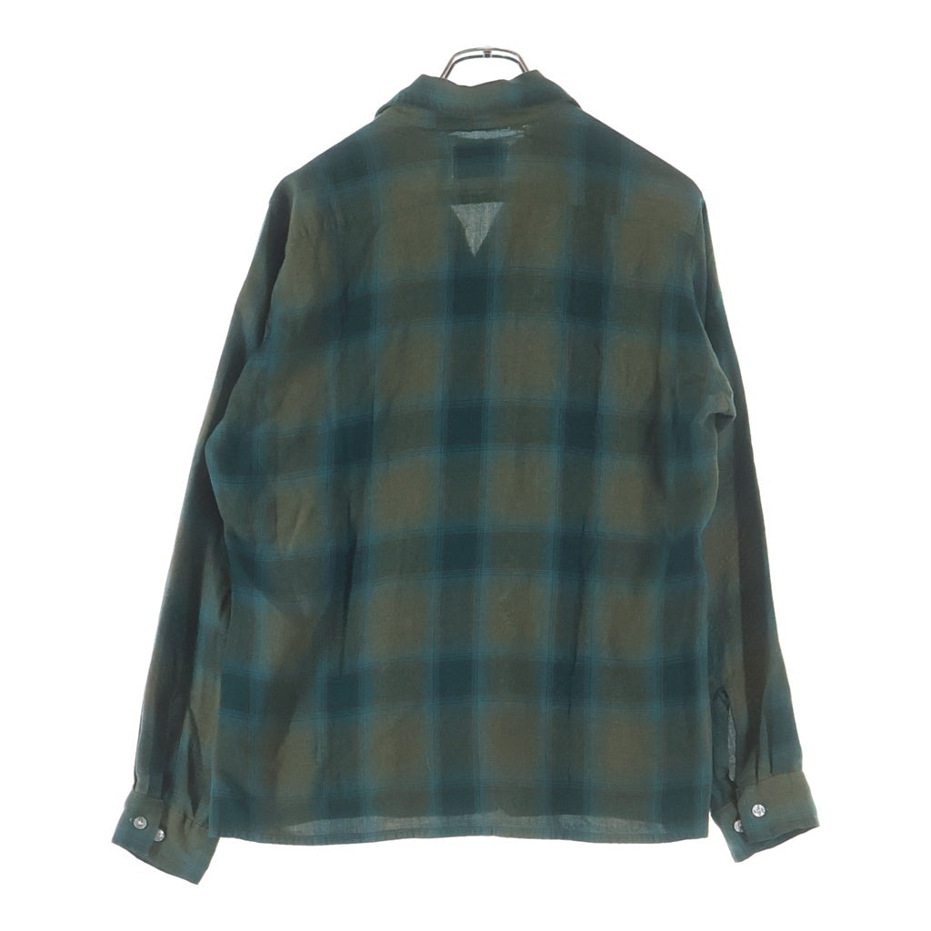 VINTAGE(ヴィンテージ) 60-70s ARROW CHEVELLA OMBRE CHECK RAYON L/S SHIRTS オンブレチェック レーヨン 長袖 シャツ ブラウン/グリーン