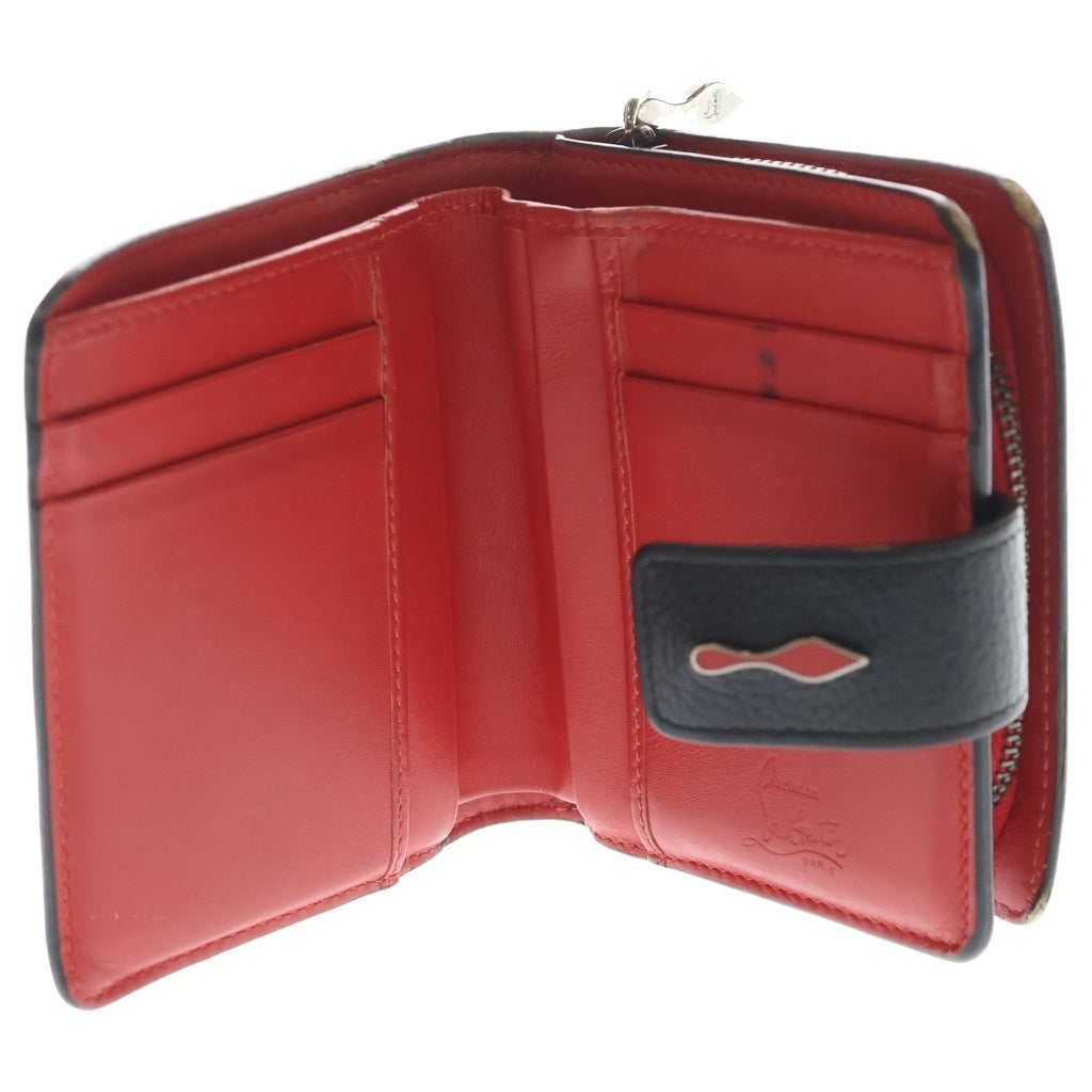 CHRISTIAN LOUBOUTIN(クリスチャンルブタン) PALOMA WALLET パロマ コンパクトウォレット 折り畳み財布 ブラック/レッド