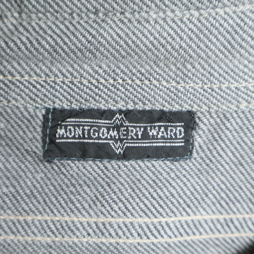 MONTGOMERY WARD(モンゴメリーワード) 30-40S VINTAGE CHAMBRAY WORK SHIRT マチ 耳付き シャンブレー ワーク シャツ ブラック