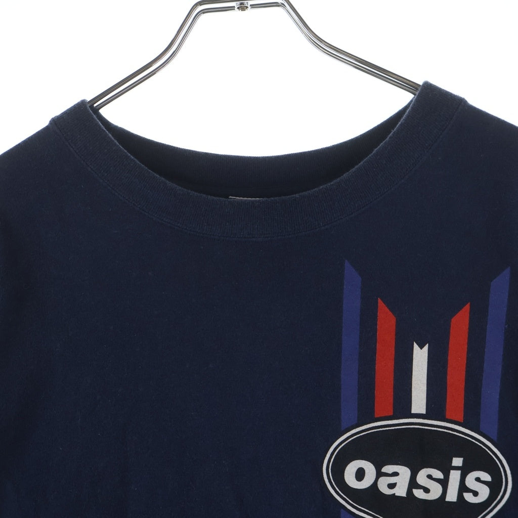 VINTAGE(ヴィンテージ) 90S OASIS TRICOLOR LINE LOGO ACME オアシス トリコロール バンド 半袖Tシャツ カットソー ネイビー