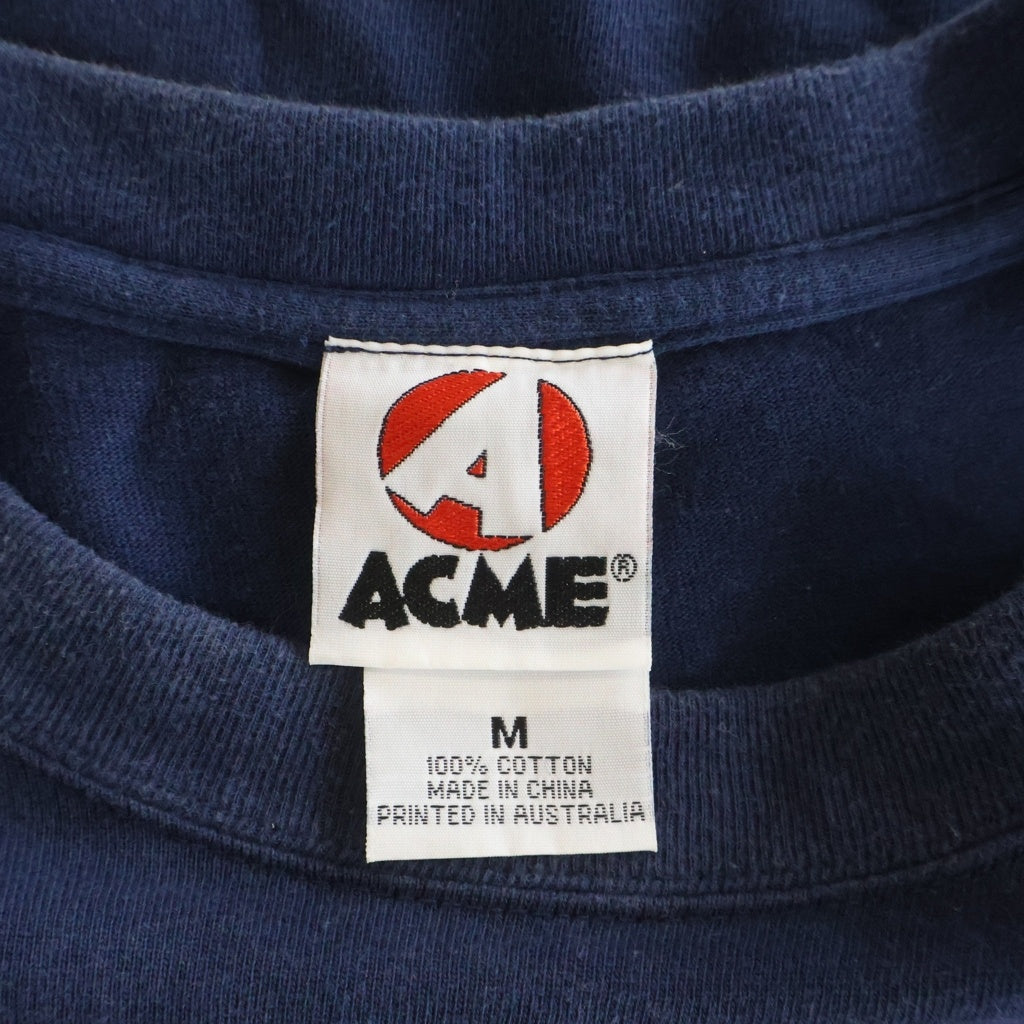 VINTAGE(ヴィンテージ) 90S OASIS TRICOLOR LINE LOGO ACME オアシス トリコロール バンド 半袖Tシャツ カットソー ネイビー