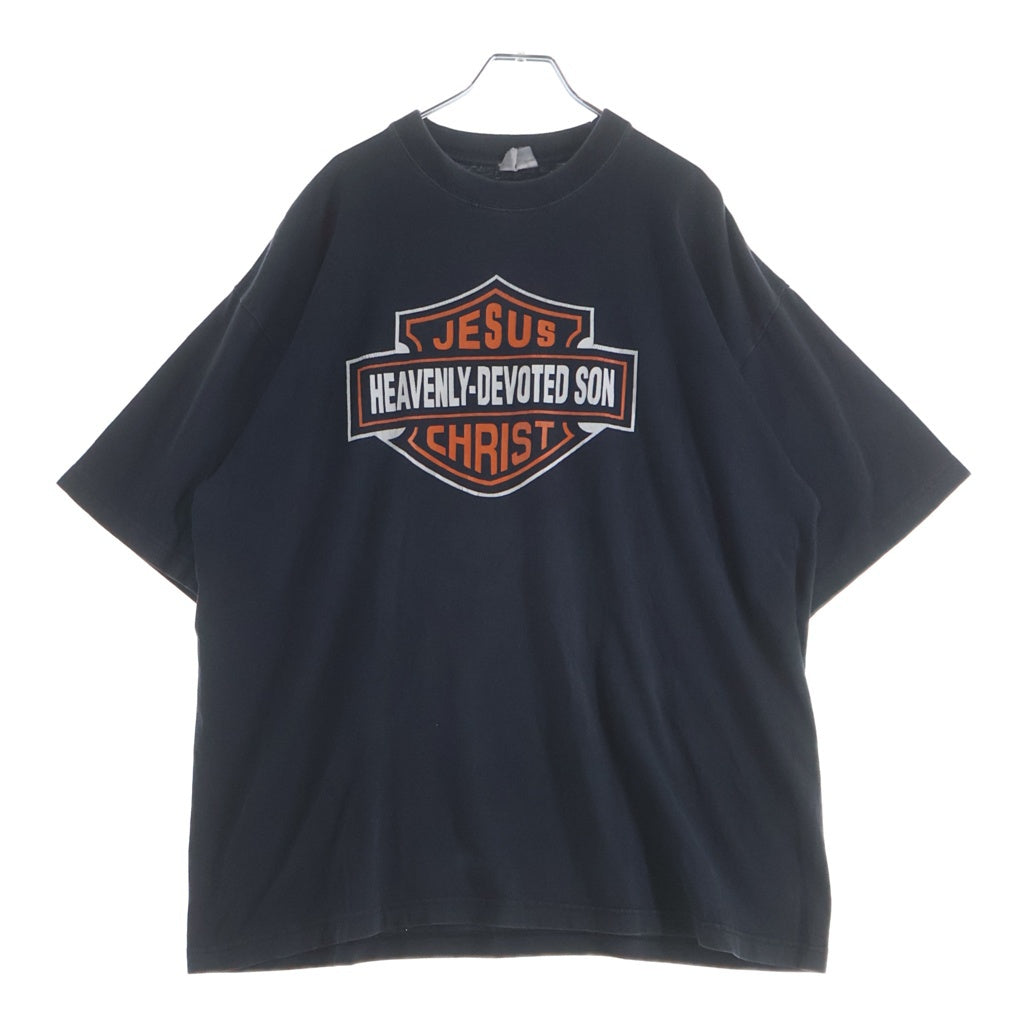 VINTAGE(ヴィンテージ) 00S JESUS HEAVENLY-DEVOTED SON CHRIST TEE パロディプリント 半袖カットソー Tシャツ ブラック