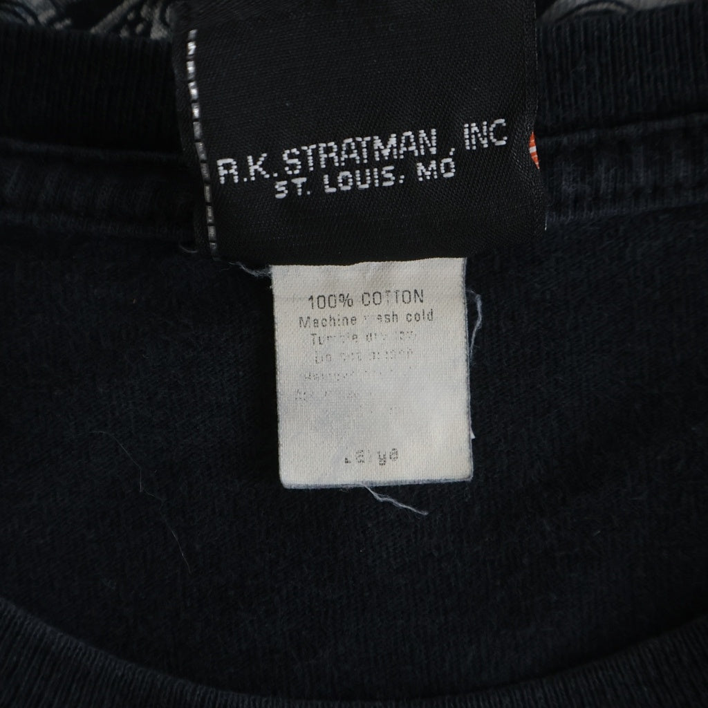 HARLEY DAVIDSON(ハーレーダビッドソン) 00S BAR&SHIELD INFERNO FLAME SLEEVE CYCLE CONNECTION L/S TEE 袖フレイム 両面プリント 長袖カットソーTシャツ ブラック