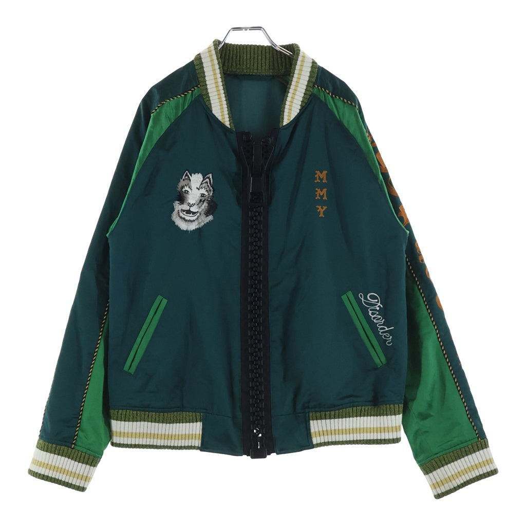MAISON MIHARAYASUHIRO(メゾンミハラヤスヒロ) MMY NO CLUB LONE WOLF SOUVENIR JACKET BIG ZIPPER 大ジップ スカジャン カーキ