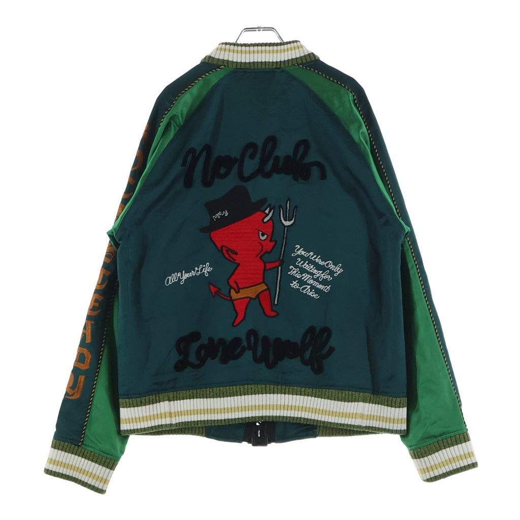 MAISON MIHARAYASUHIRO(メゾンミハラヤスヒロ) MMY NO CLUB LONE WOLF SOUVENIR JACKET BIG ZIPPER 大ジップ スカジャン カーキ