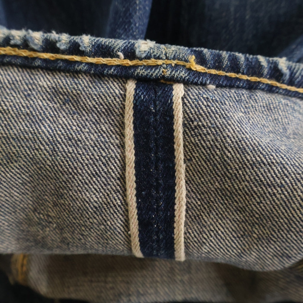 Levi's(リーバイス) 50S 501XX 53MODEL BIG E 革パッチ 両面タブ ボタン裏無刻印 リベット裏16 赤耳 コインポケット裏シングル 隠しリベット 赤耳 ボタンフライ デニムパンツ